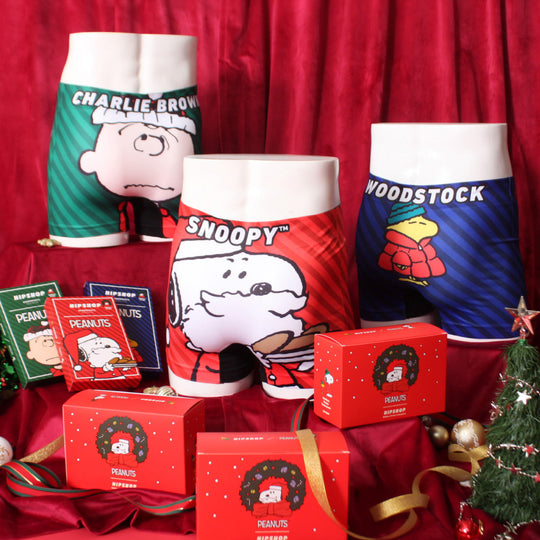＜PEANUTS＞HOLIDAY 3 PEANUTS クリスマスアンダーパンツ 3点セット ホリデーデザイン　メンズ/レディース/ユニセックス　ポリエステルタイプ